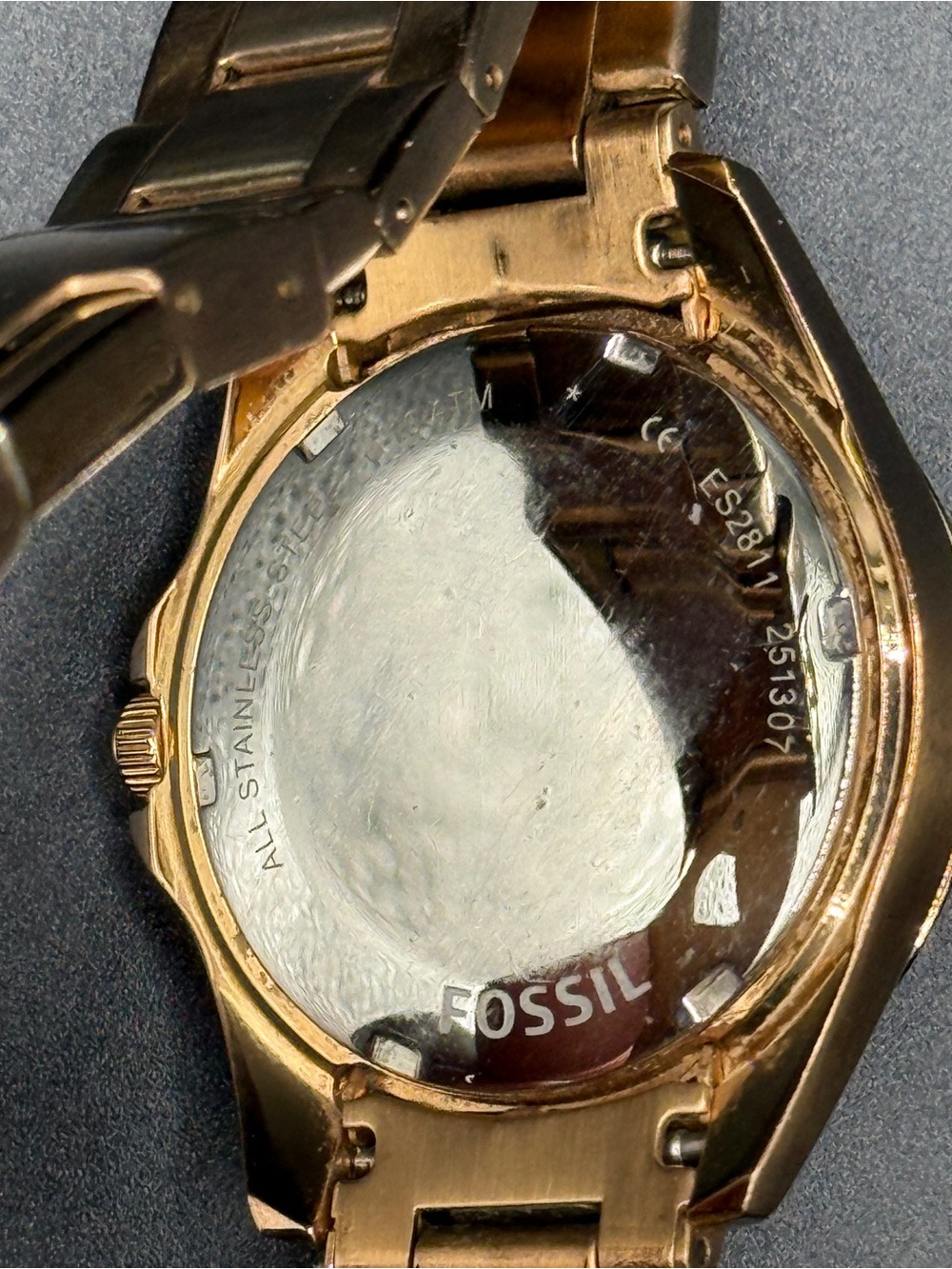 Fossil Riley Rose Gold Crystal Watch - Picture 5 of 7
